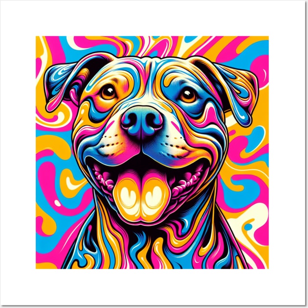 Happy Pit Bull Wall Art by CreatingChaos